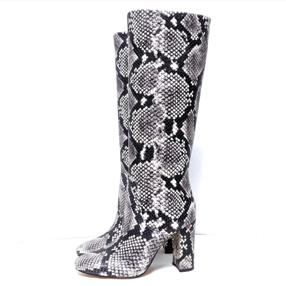 100% leather J. Crew snakeskin boots NWOT